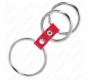 Kink Ring Power KINK - TRIPLE METAL PENIS RING 3.7 CM TO 5 CM CONNECTED WITH RED LEATHER