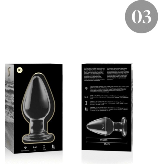 Nebula Series By Ibiza MODEL 3 ANAL PLUG BOROSILICATE GLASS TRANSPARENT 11 CM -O- 5 CM