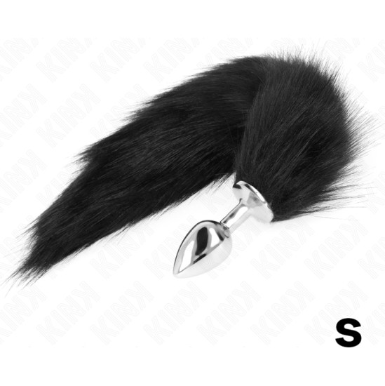 Kink Pleasure Plugs KINK - ANAL PLUG SIZE S 7 X 3 CM WITH SYNTHETIC TAIL 40 CM BLACK
