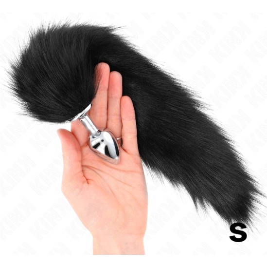 Kink Pleasure Plugs KINK - ANAL PLUG SIZE S 7 X 3 CM WITH SYNTHETIC TAIL 40 CM BLACK