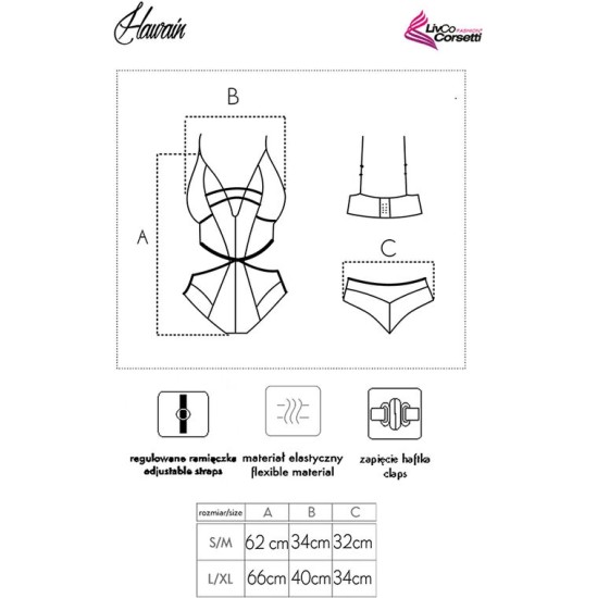 Livco Corsetti Bodies LIVCO CORSETTI FASHION - HAWAIN LC 90665 BODY BLACK L/XL