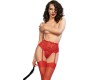 Chilirose Accesories CHILIROSE - CR 4718 GARTERBELT & STOCKINGS RED S