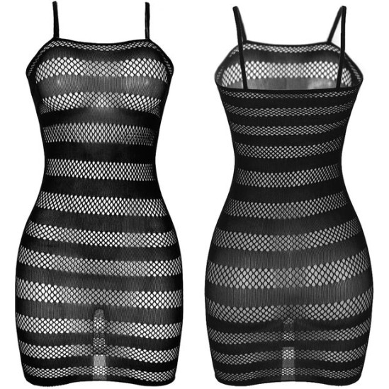 Subblime Dresses SUBBLIME - 951733 FISHNET DRESS WITH BLACK STRIPES ONE SIZE