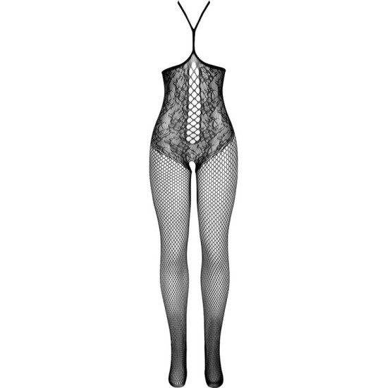 Subblime Bodystockings SUBBLIME - 951849 OPEN CUP FISHNET BODYSTOCKING AND HALTER NECK BLACK ONE SIZE