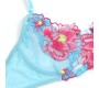 Subblime Sets SUBBLIME - 957643 FLOWER EMBROIDERED BRA AND GARTER BELT SET PINK S/M