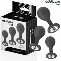 Addicted Toys SET OF 3 ANAL PLUG SILICONE WITH JEWEL