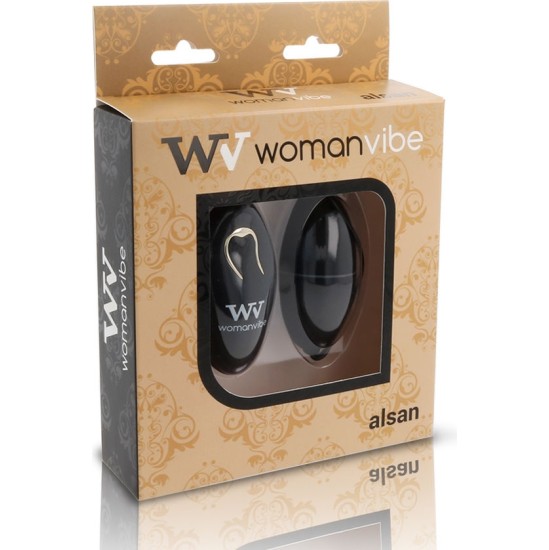 Womanvibe ALSAN EGG REMOTE CONTROL BLACK SILICONE BLACK