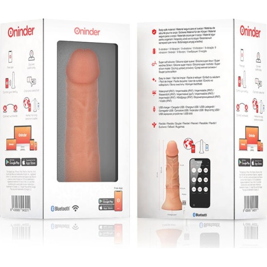 Oninder LARGE BOGOT&Aacute; VIBRATOR DILDO 9 SPEEDS NATURAL 22 CM -O- 4.5 CM - FREE APP