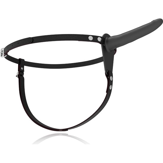 Fetish Submissive Harness BLACK SILICONE VIBRATOR 15 CM