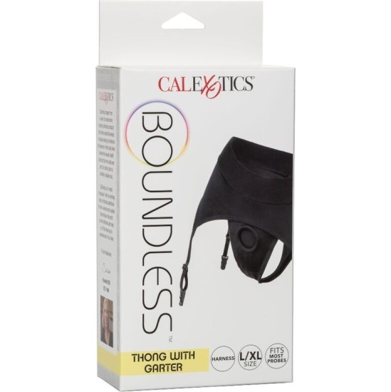 Calexotics BOUNDLESS THONG WITH GARTER L/XL