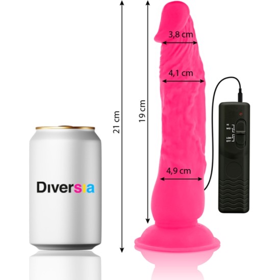 Diversia FLEXIBLE VIBRATING DILDO PINK 21 CM -O- 4.9 CM
