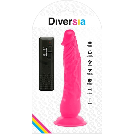Diversia FLEXIBLE VIBRATING DILDO PINK 21 CM -O- 4.9 CM