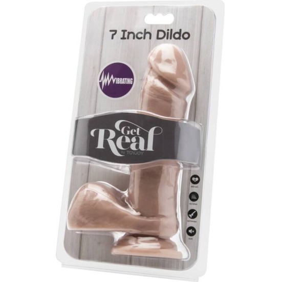 Get Real DILDO 18 CM WITH BALLS VIBRATOR SKIN