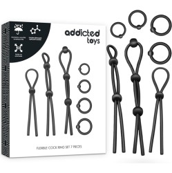 Addicted Toys FLEXIBLE SILICONE COCK RING SET 7 PIECES