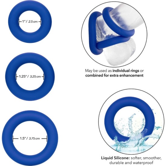 Calexotics ADMIRAL COCK RING SET BLUE