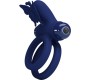 Pretty Love Male PRETTY LOVE - JAMELE DOUBLE RING WITH VIBRATION & BUTTERFLY STIMULATOR BLUE