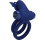 Pretty Love Male PRETTY LOVE - JAMELE DOUBLE RING WITH VIBRATION & BUTTERFLY STIMULATOR BLUE
