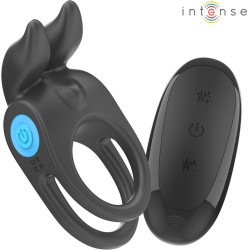 Intense Couples Toys INTENSE - SAM VIBRATOR DOUBLE PENIS RING 10 VIBRATIONS BLACK