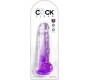 King Cock CLEAR REALISTIC PENIS WITH BALLS 16.5 CM PURPLE