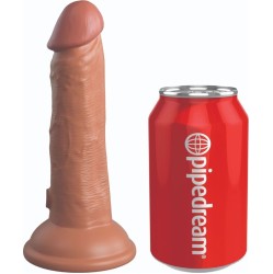 King Cock ELITE REALISTIC DILDO VIBRATING & SILICONE 15.2 CM CARAMEL