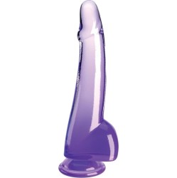 King Cock CLEAR DILDO WITH TESTICLES 19 CM PURPLE