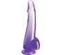 King Cock CLEAR DILDO WITH TESTICLES 19 CM PURPLE