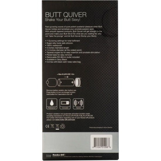 Rocks-Off BUTT QUIVER P-POINT STIMULATOR 7 SPEEDS BLACK