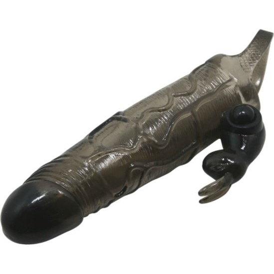 Baile For Him BAILE - BRAVE MAN PENIS COVER WITH RABBIT BLACK 16.5 CM