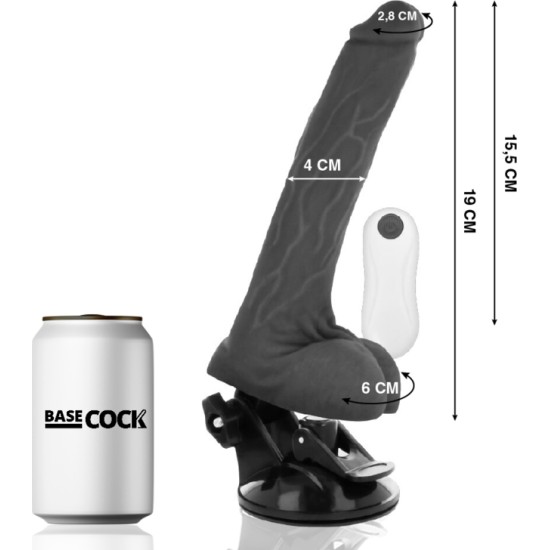 Basecock REALISTIC VIBRATOR REMOTE CONTROL BLACK 19 CM -O- 4 CM