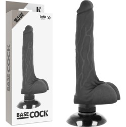 Basecock REALISTIC VIBRATOR 2-1 BLACK 18.5 CM -O- 4 CM