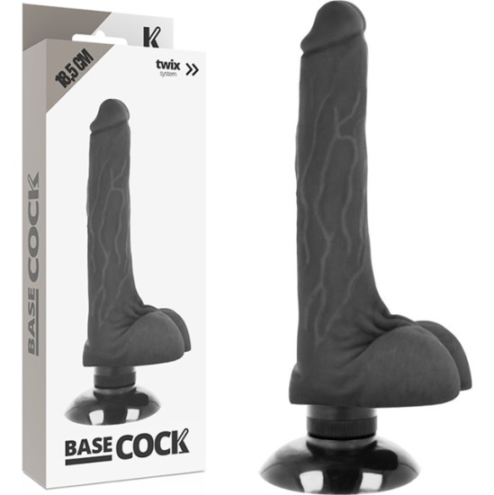 Basecock REALISTIC VIBRATOR 2-1 BLACK 18.5 CM -O- 4 CM