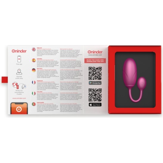 Oninder TOKYO VIBRATING EGG PINK 7.5 X 3.2 CM FREE APP