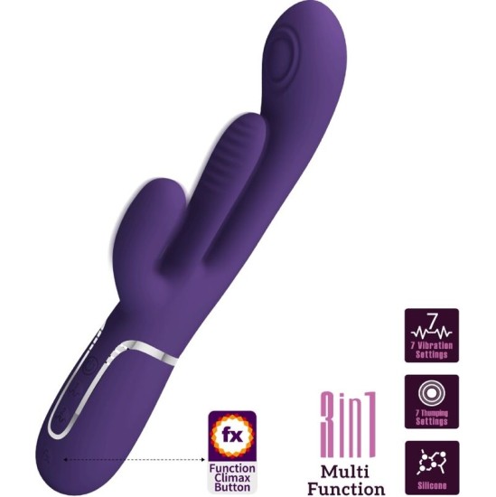 Pretty Love SHANIA TRIPLE RABBIT VIBRATOR MULTIFUNCTION PURPLE