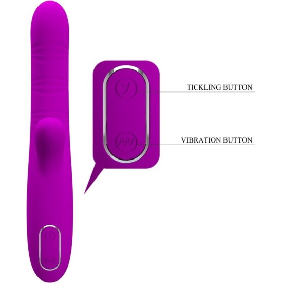 Pretty Love ANGELIQUE MULTIFUNCTION VIBRATOR + CLITORIS STIMULATOR PURPLE