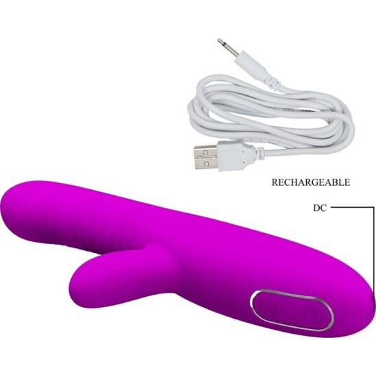 Pretty Love ANGELIQUE MULTIFUNCTION VIBRATOR + CLITORIS STIMULATOR PURPLE