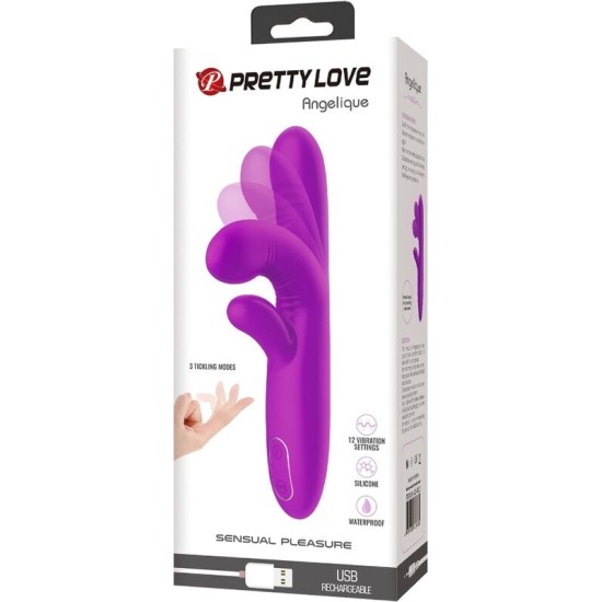 Pretty Love ANGELIQUE MULTIFUNCTION VIBRATOR + CLITORIS STIMULATOR PURPLE