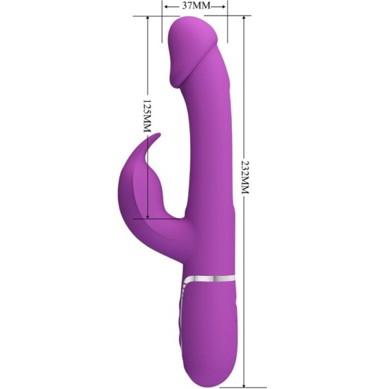 Pretty Love KAMPAS 3 IN 1 MULTIFUNCTION RABBIT VIBRATOR PURPLE