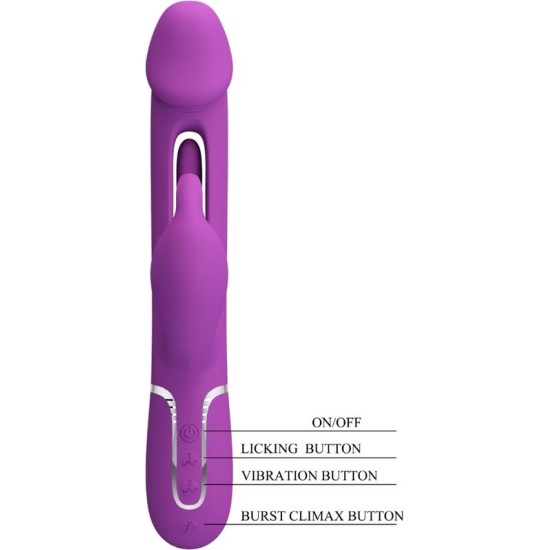 Pretty Love KAMPAS 3 IN 1 MULTIFUNCTION RABBIT VIBRATOR PURPLE