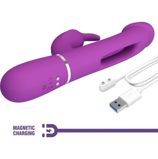 Pretty Love KAMPAS 3 IN 1 MULTIFUNCTION RABBIT VIBRATOR PURPLE