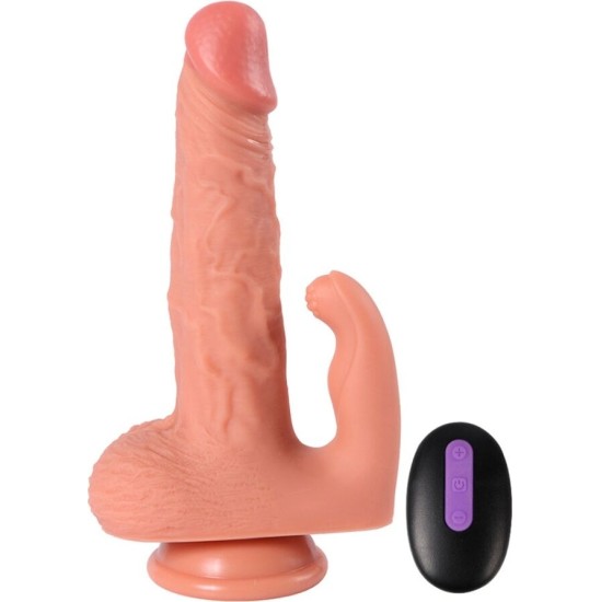 Shequ HAYDEN DILDO AND CLITORIS STIMULATOR WITH VIBRATION AND REMOTE CONTROL 16 CM