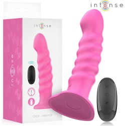 Intense Fun INTENSE - CINDY VIBRATOR SIZE L SPIRAL DESIGN 10 VIBRATIONS PINK REMOTE CONTROL