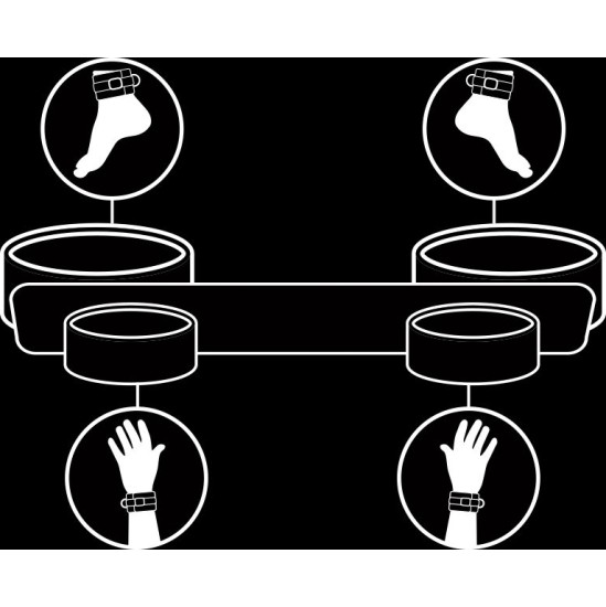 Fetish Submissive Bondage FETISH SUBMISSIVE - BONDAGE SPREADER BAR WITH NOPRENE LINING