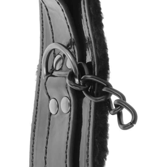 Darkness Bondage DARKNESS - BLACK ADJUSTABLE LEATHER HANDCUFFS WITH PADLOCK