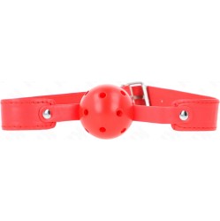 Kink Collar & Gag KINK - RED BREATHABLE BALL 4.5 CM GAG 65 x 2.5 CM