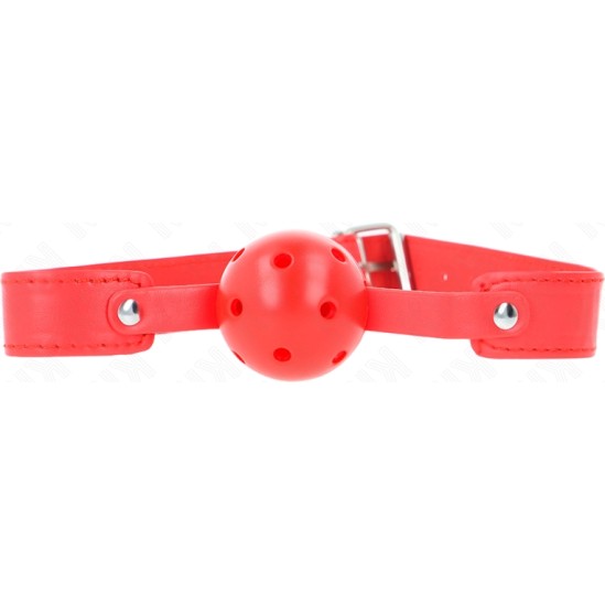 Kink Collar & Gag KINK - RED BREATHABLE BALL 4.5 CM GAG 65 x 2.5 CM