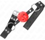 Kink Collar & Gag KINK - BREATHABLE BALL 4 CM GAG WITH DOUBLE RIVET LEATHER 62.5 x 2.5 CM ADJUSTABLE 42-58 CM