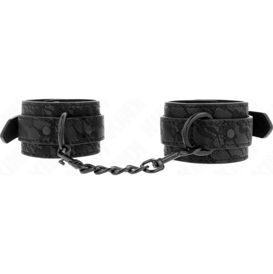 Kink Wrist Restraint KINK - DARK LACE COVERED WRIST CUFFS ADJUSTABLE BLACK 19-26 CM