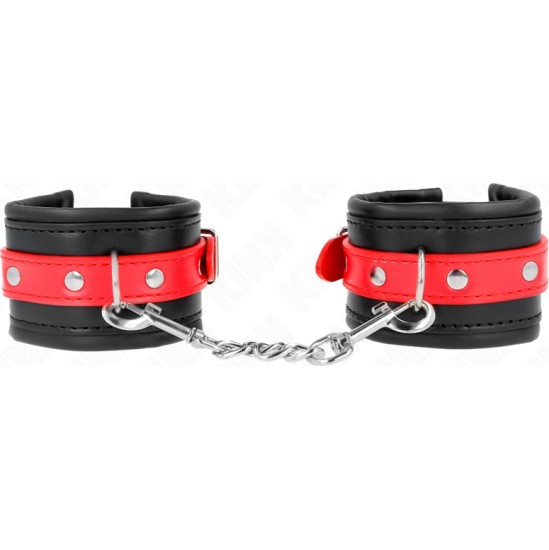 Kink Wrist Restraint KINK - WRIST RESTRAINTS BLACK WITH RED BELT ADJUSTABLE 17-28 CM X 6 CM