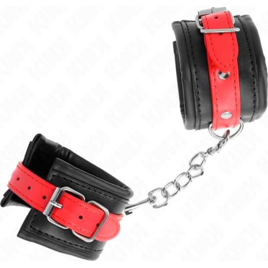 Kink Wrist Restraint KINK - WRIST RESTRAINTS BLACK WITH RED BELT ADJUSTABLE 17-28 CM X 6 CM