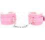 Kink Wrist Restraint KINK - FUR LINED WRIST RESTRAINTS PINK WITH PINK BELT ADJUSTABLE 17-29 CM X 6 CM